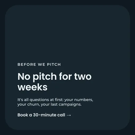 An agency post: «No pitch for two weeks».