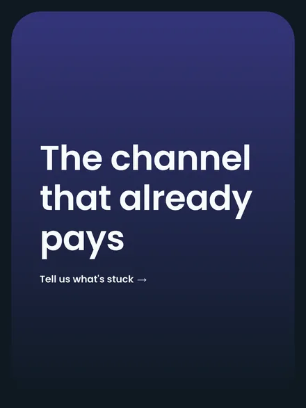 An agency post: «The channel that already pays».