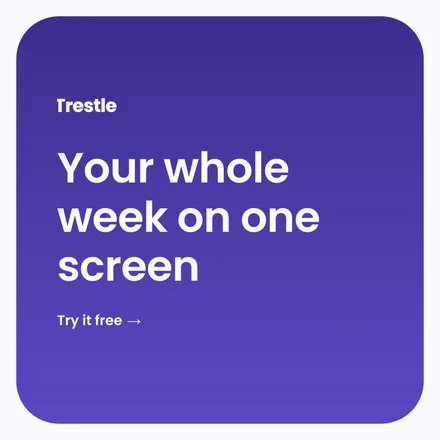 A startup post: «Your whole week on one screen».