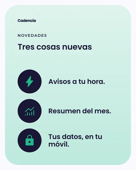 Publicación con tres novedades y sus iconos.